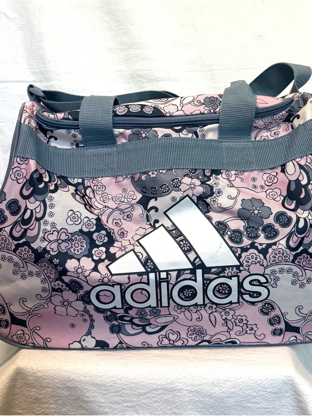 Adidas Floral Sports/Gym Bag - 17.5" × 11" × 10"
